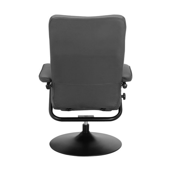 Сив релаксиращ фотьойл с табуретка от изкуствена кожа Istad – Støraa-image-4