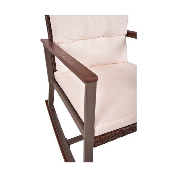 Тъмнокафяв люлеещ се стол с масичка от масивно дърво Sinaloa – Garden Pleasure-image-2