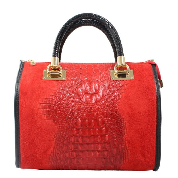 Червена кожена чанта Signora - Chicca Borse