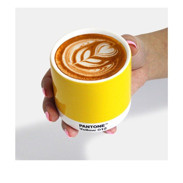 Жълта керамична чаша 175 ml Cortado Yellow 012 - Pantone-image-1
