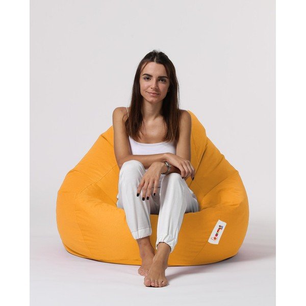 Жълт градински пуф за сядане Premium XXL – Floriane Garden-image-1