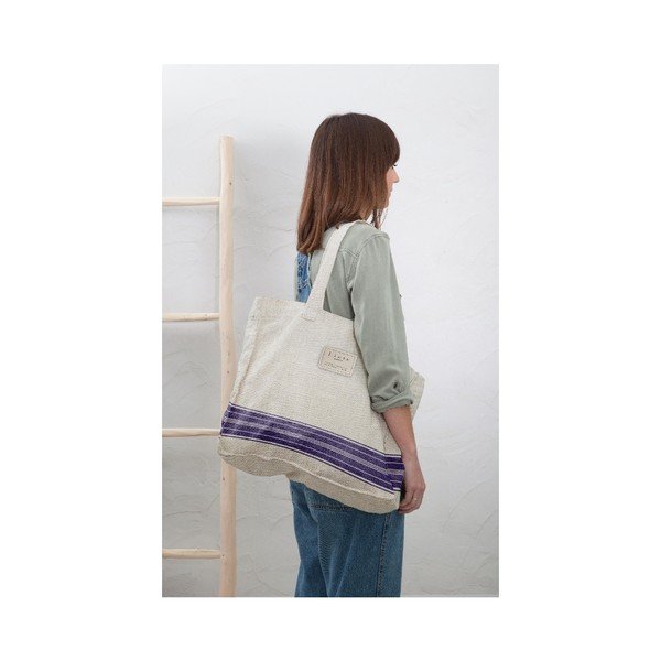 Текстилна чанта Сини ивици, ширина 42 cm - Really Nice Things-image-1