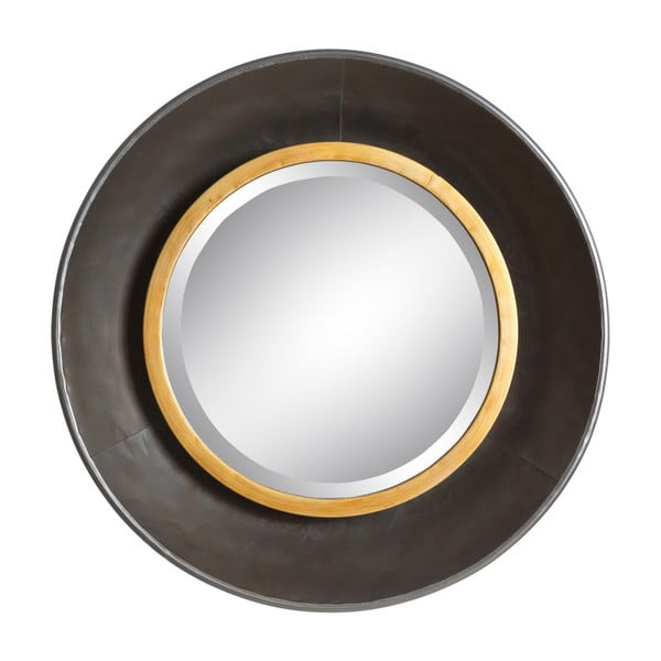 Nástěnné zrcadlo v černozlatém rámu Ixia Retro