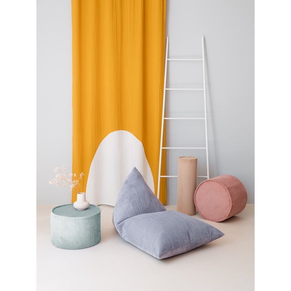 Син детски пуф от рипсено кадифе Big Lounger – Wigiwama-image-1