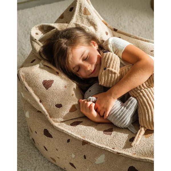Светлокафяв детски пуф от букле и шенил Terrazzo Chair – Wigiwama-image-4