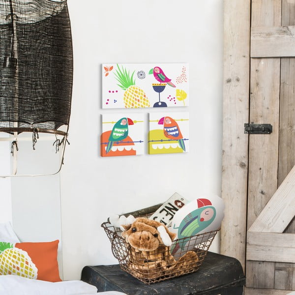 Детска картина 27x27 cm Pretty Parrots - Moshi Moshi-image-1