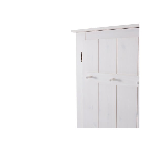 Бял гардероб от масивен бор с огледало 120x170 cm Bertram – Støraa-image-2