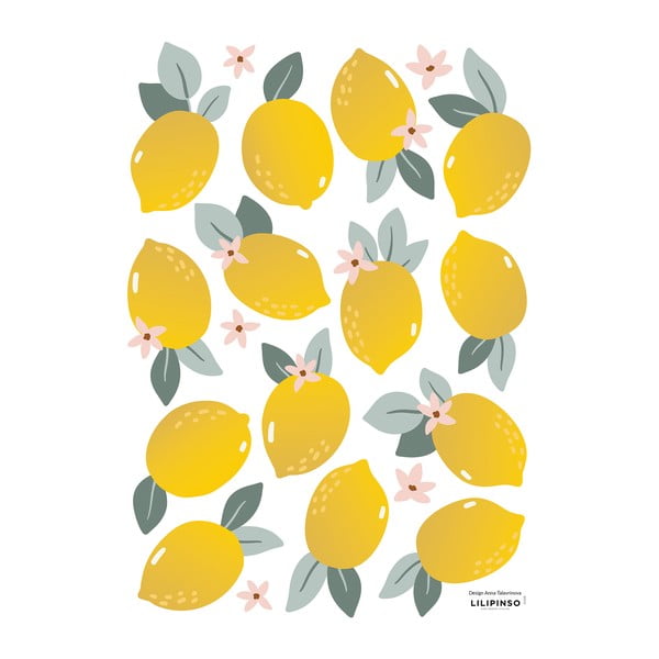 Детски стикери в комплект от 14 броя 30x42 cm Lemons - Lilipinso