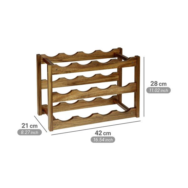 Стелаж за вино от масивна акация в естествен цвят брой бутилки 12 42x28x21 cm Fondi – Wenko-image-2