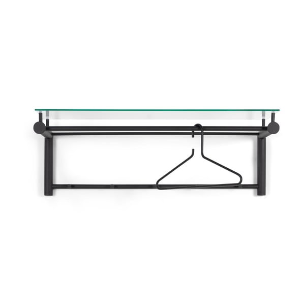 Черна метална стенна закачалка с рафт Suza - Spinder Design-image-2