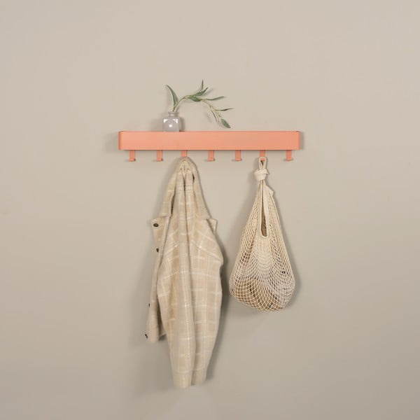 Метална стенна закачалка в цвят сьомга с рафт 72 cm Dax Play – Spinder Design-image-3