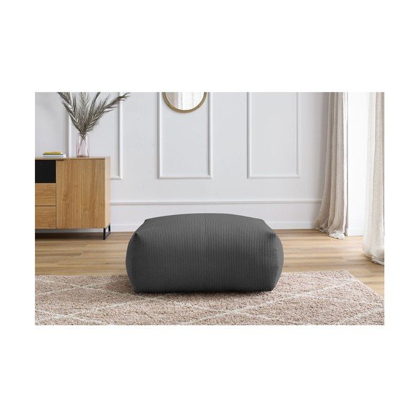 Тъмносива табуретка  от рипсено кадифе Voltaire – Bobochic Paris-image-1