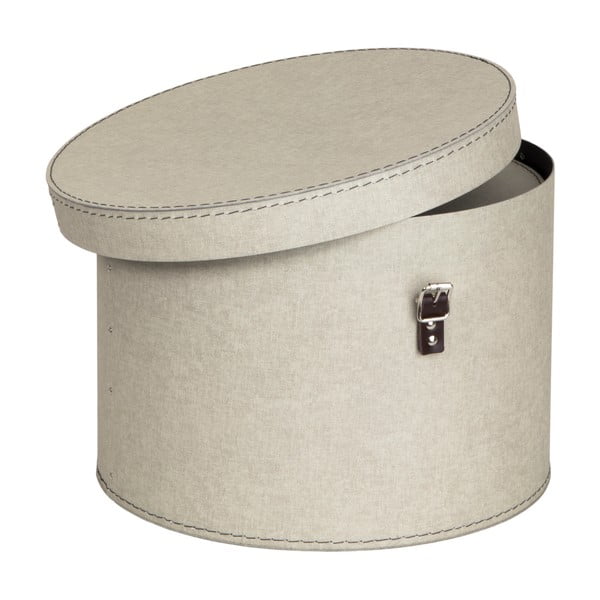 Бежови картонени кутии за съхранение в комплект 2 бр. с капаци ø 37,5x25 cm Rut Canvas Paper Laminate – Bigso-image-3