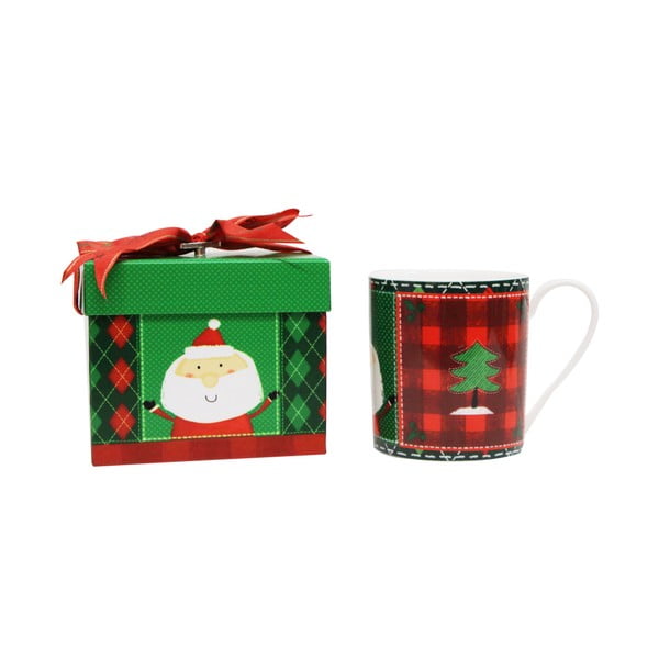 Чаша от костен порцелан в музикална опаковка Santa & Christmas tree, 350 ml - Silly Design