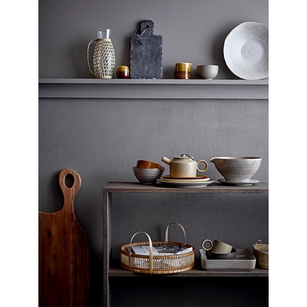 Купа за сервиране от сив и бял фаянс, ø 24,5 cm Thea - Bloomingville-image-3