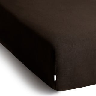 Тъмнокафяв еластичен чаршаф от джърси 140x200 cm Amber – Restilo