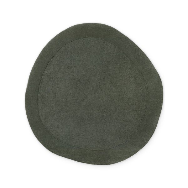 Тъмнозелен ръчно изработен кръгъл килим със смес от вълна ø 160 cm Kari Organic – Villeroy&Boch
