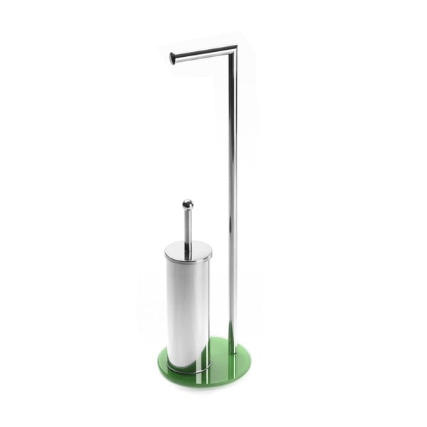 Комплект поставка за тоалетна хартия и четка за тоалетна Двойно зелено, височина 70,5 cm - Versa