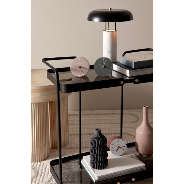 Черно-бял мраморна настолна лампа с метален абажур (височина 33 cm) Kaithal – Bizzotto-image-1