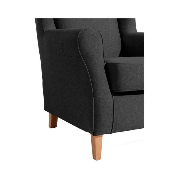 Černé křeslo ušák Max Winzer Lorris Black-image-4