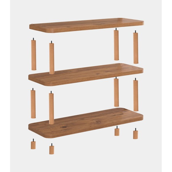 Етажерка за книги в декор от бор в естествен цвят 80x75 cm Step - Kalune Design-image-2