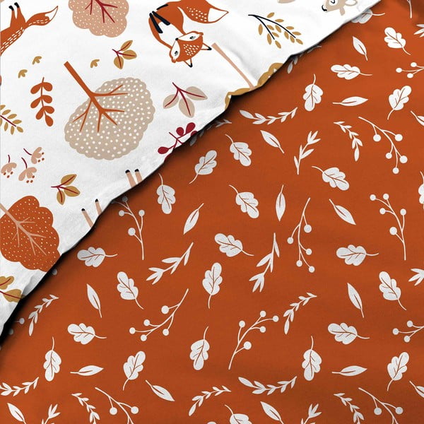 Бяло/теракотено единично  памучно детско спално бельо 140x200 cm Roxy – douceur d'intérieur-image-3