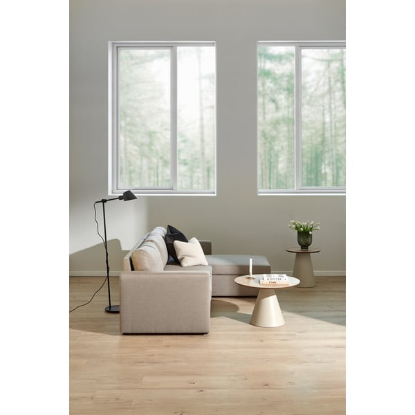 Кръгла масичка за кафе с дъбов плот в кремав и в естествен цвят  ø 45 cm Soli – Actona-image-1