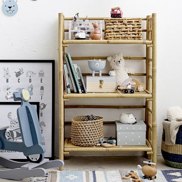 Детска етажерка за книги от бамбук Nature - Bloomingville-image-1