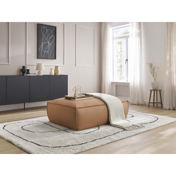 Кафява табуретка  от изкуствена кожа Boheme – Bobochic Paris-image-1