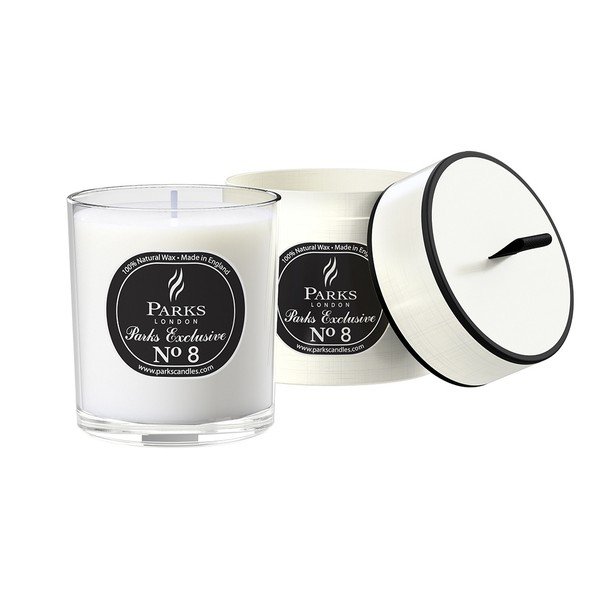 Ексклузивна свещ Feu De Bois с аромат на дърво и пачули, 50 часа горене Exclusive No8 - Parks Candles London-image-1
