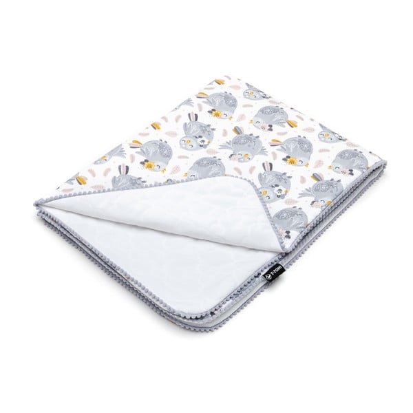 Бяло памучно бебешко одеяло 80x100 cm Owl Princess – T-TOMI