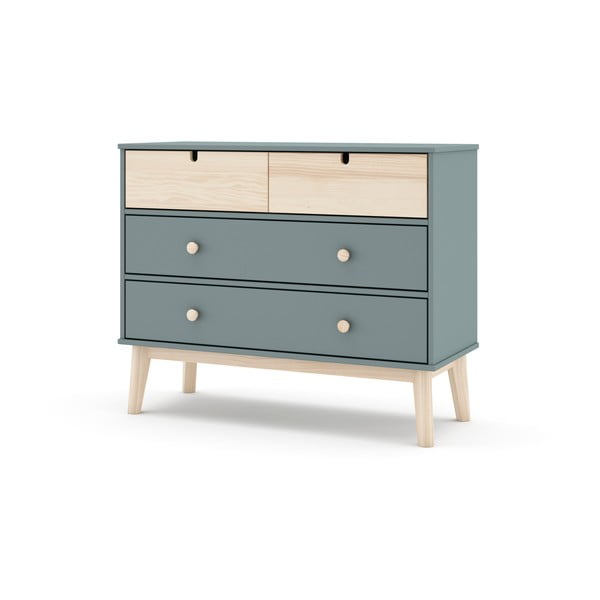 Детски скрин сиво-зелен 100x81x40 cm Estefania – Marckeric-image-4