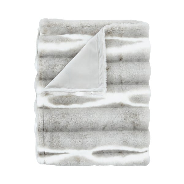 Светлосиво одеяло от изкуствена кожа 130x170 cm Flint – Catherine Lansfield