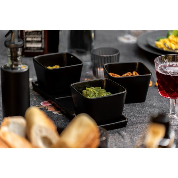 Черни матови керамични купички за сервиране в комплект от 3 броя Snack & Dip - Wenko-image-4