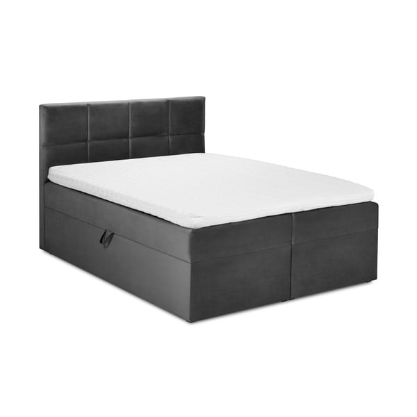 Тъмно сиво кадифено двойно легло , 200 x 200 cm Mimicry - Mazzini Beds