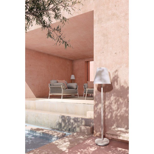 Бяла LED подова лампа с дистанционно управление/с високоговорител (височина 150 cm) Solar – Bizzotto-image-2