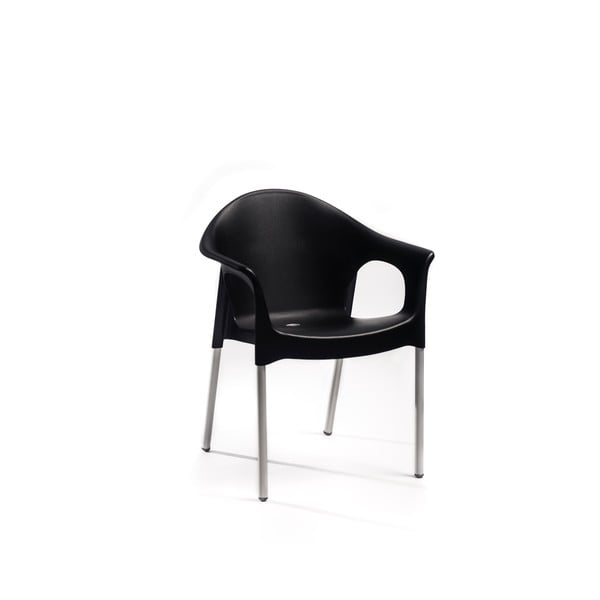 Черен пластмасов градински стол Lisa - Rojaplast