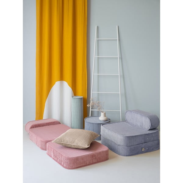 Син детски стол от рипсено кадифе Flip – Wigiwama-image-1