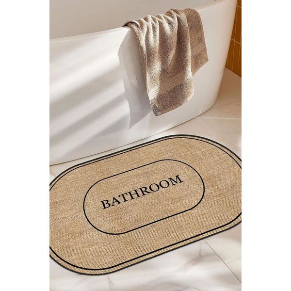 Кафяв килим за баня 60x90 cm Jute Look – Mila Home-image-1