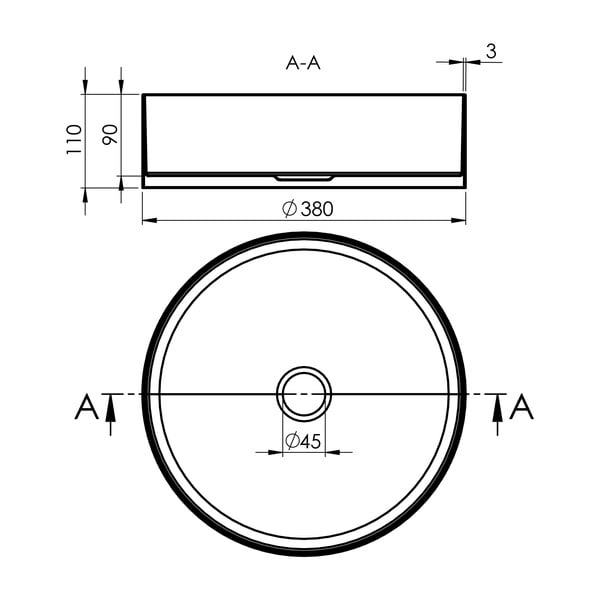 Кръгла мивка от неръждаема стомана в златисто ø 38 cm Aurum – Sapho-image-3