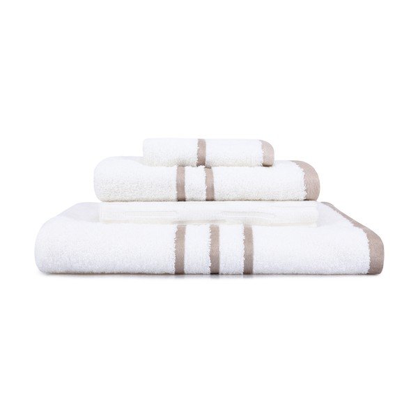 Бели памучни кърпи и хавлии за баня в комплект от 4 броя Linda - Foutastic-image-2