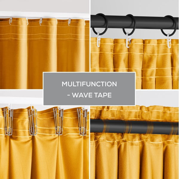 Жълто затъмняващо перде 140x270 cm Pleat – Restilo-image-1