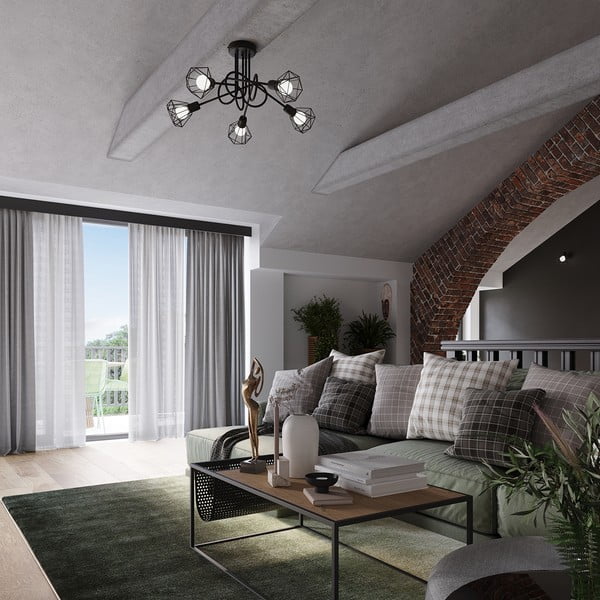 Черна лампа за таван ø 10 cm Varpu - Sollux-image-1