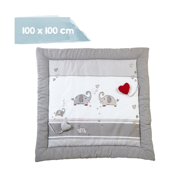 Бяло/сиво детско килимче за игра 100x100 cm Jumbo twins – Roba-image-1