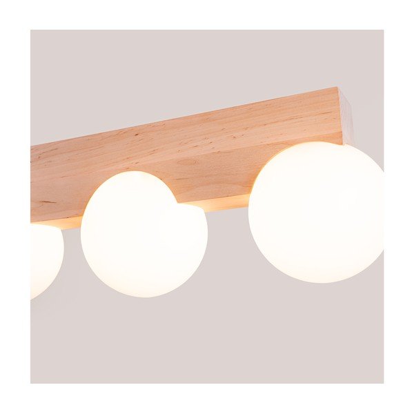 Бяло/естественo осветително тяло за таван със стъклен абажур ø 12 cm Solum – Sollux-image-3