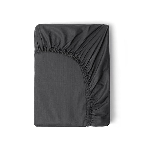 Сив чаршаф от еластичен памучен сатен , 180 x 200 cm - HIP