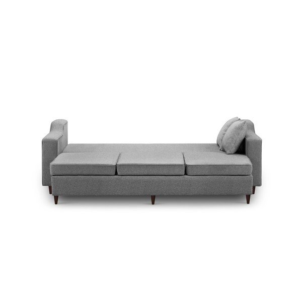 Тъмно сив триместен разтегателен диван с място за съхранение Narcisse - Mazzini Sofas-image-1