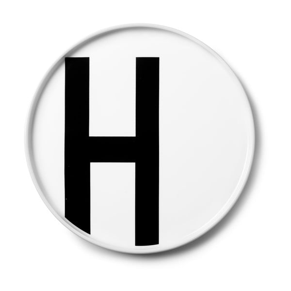 Бяла порцеланова десертна чиния H, ø 21,5 cm A-Z - Design Letters