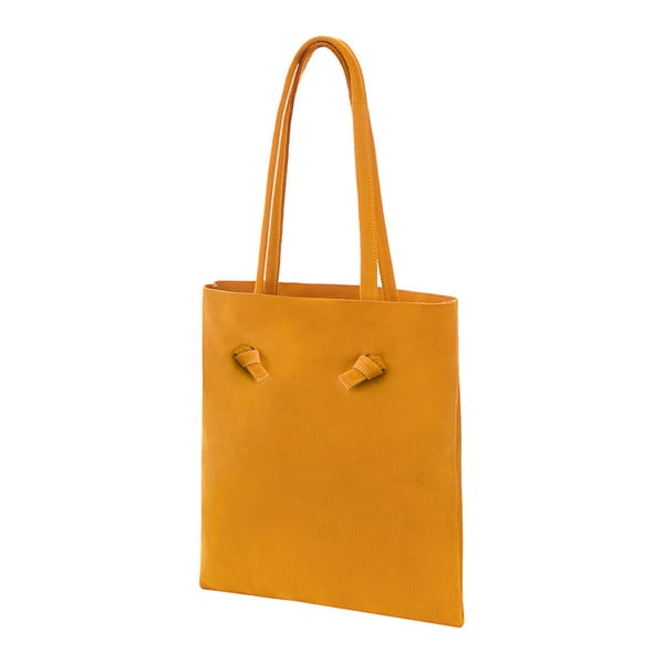 Оранжева кожена чанта Tegula - Woox