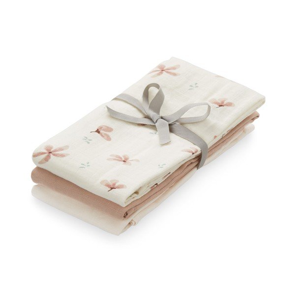 Пелени от органичен памук 3 бр. 70x70 cm Windflower Creme, Dusty Rose, Powder – Cam Cam Copenhagen
